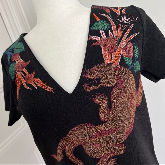 Zara rubberized sheath dress with metallic panther - Picture 2 of 9